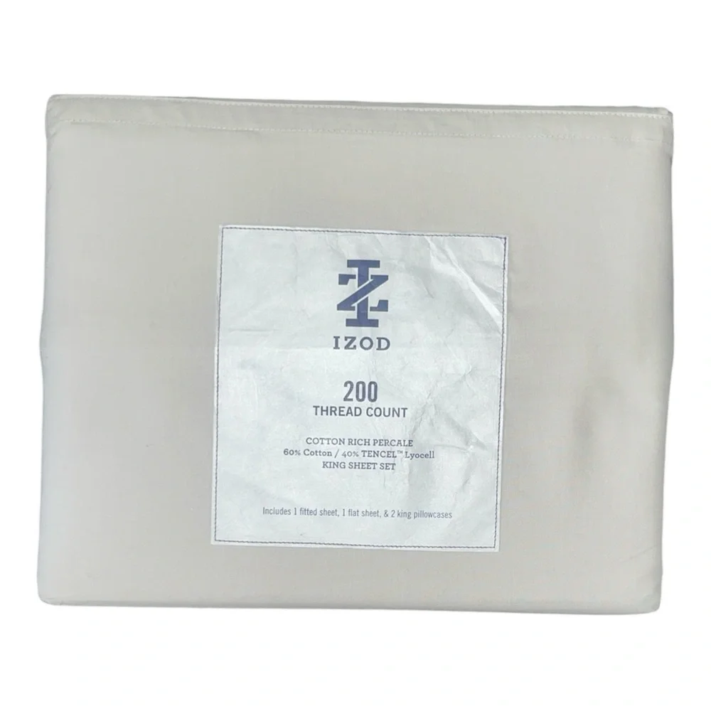 Izod Cotton Rich Percale  King Sheet Set